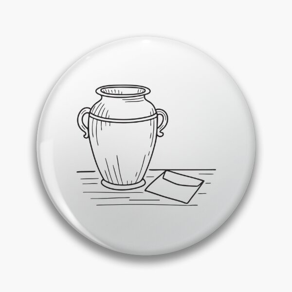 Item preview, A modest urn positioned beside a folded paper note designed and sold by rasagamastore.