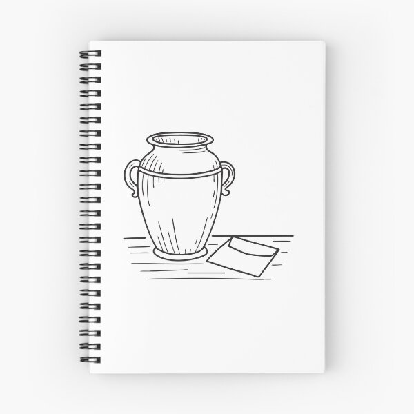 Item preview, A modest urn positioned beside a folded paper note designed and sold by rasagamastore.