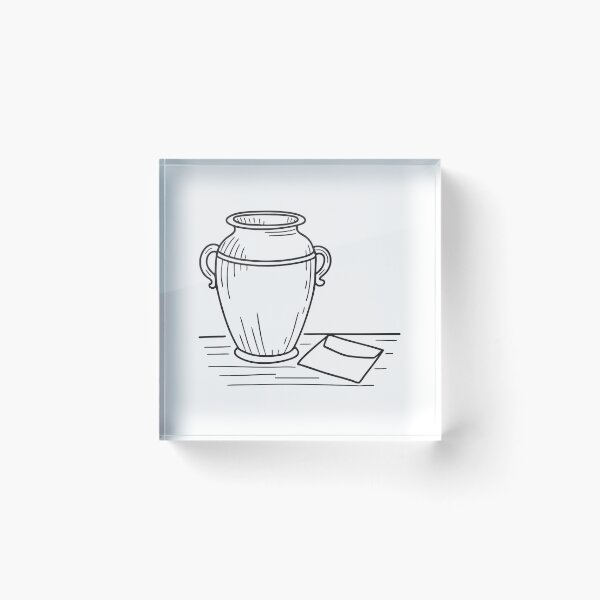 Item preview, A modest urn positioned beside a folded paper note designed and sold by rasagamastore.