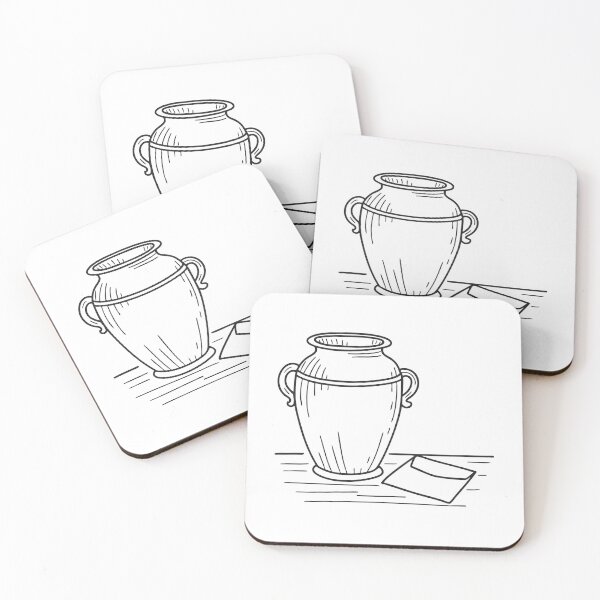 Item preview, A modest urn positioned beside a folded paper note designed and sold by rasagamastore.