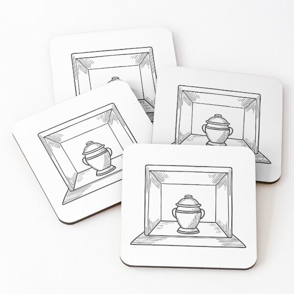 Item preview, A small urn displayed inside a wooden case designed and sold by rasagamastore.