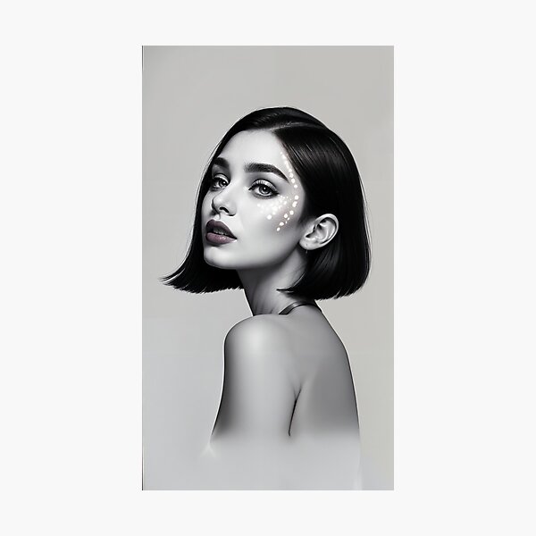 Item preview, Gaze in Monochrome: The Star-Cheeked Muse designed and sold by ArtstageAsia.