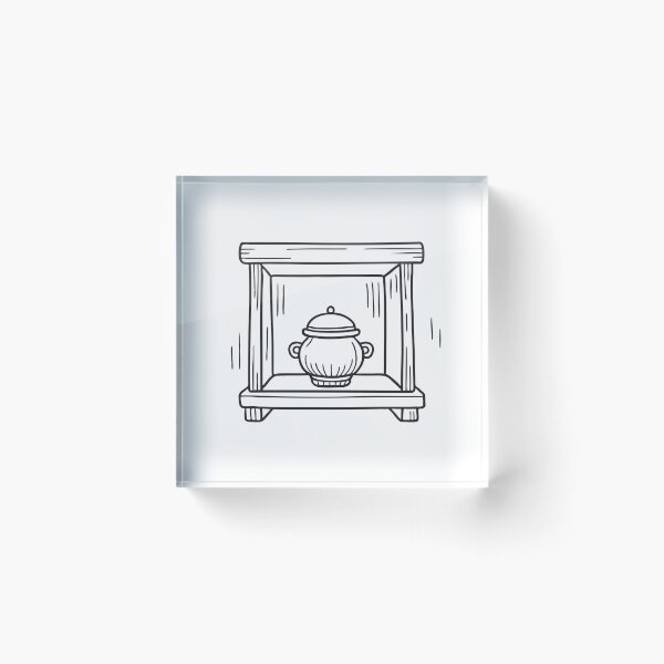 Item preview, A petite urn resting in a wooden display shelf designed and sold by rasagamastore.