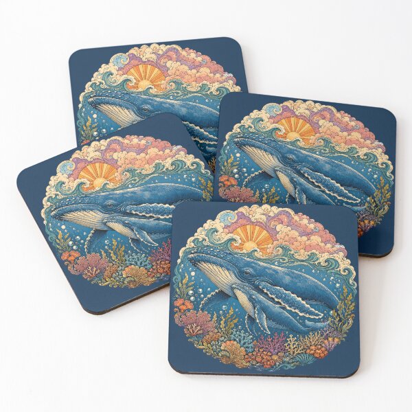 Item preview, Celestial Ocean Whale Family Vintage Artwork designed and sold by Skyrocketz.