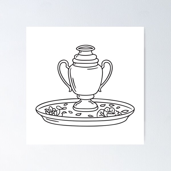 Item preview, A petite urn surrounded with petals placed in a dish designed and sold by rasagamastore.