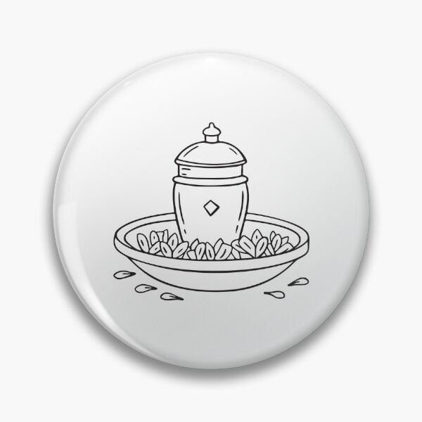 Item preview, A tiny urn resting among flower petals in a bowl designed and sold by rasagamastore.