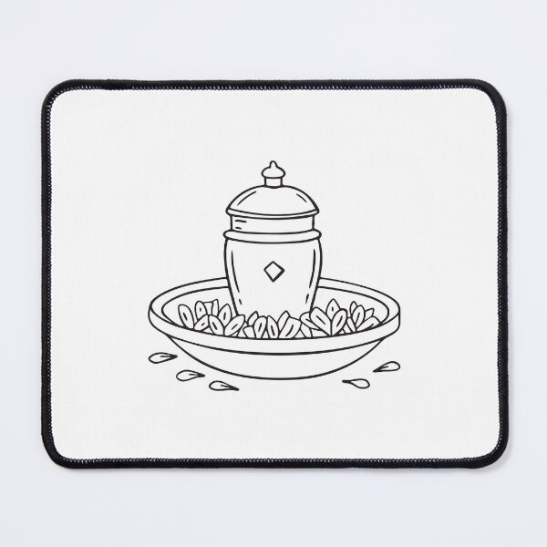 Item preview, A tiny urn resting among flower petals in a bowl designed and sold by rasagamastore.