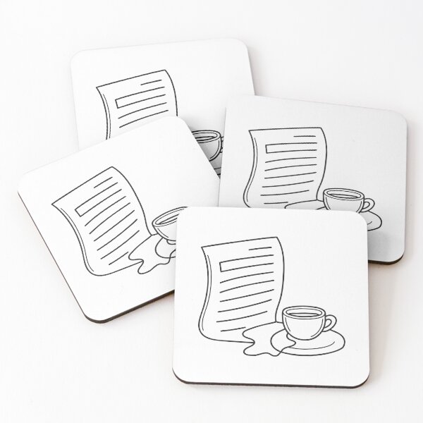 Item preview, A coffee cup spilled next to a printed unread email designed and sold by rasagamastore.