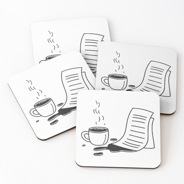 Item preview, A tipped coffee mug lying near a printed email page designed and sold by rasagamastore.