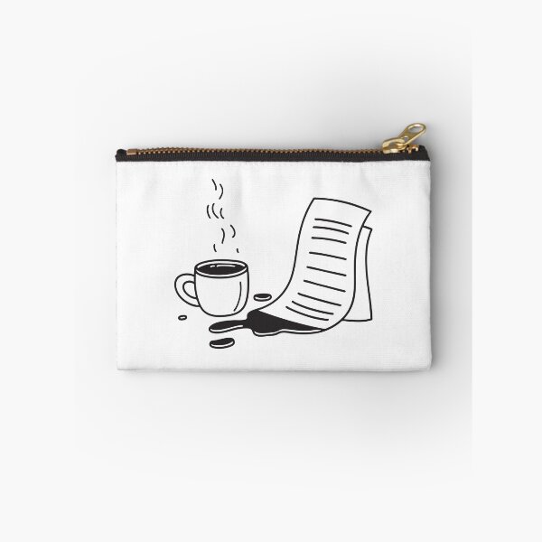 Item preview, A tipped coffee mug lying near a printed email page designed and sold by rasagamastore.
