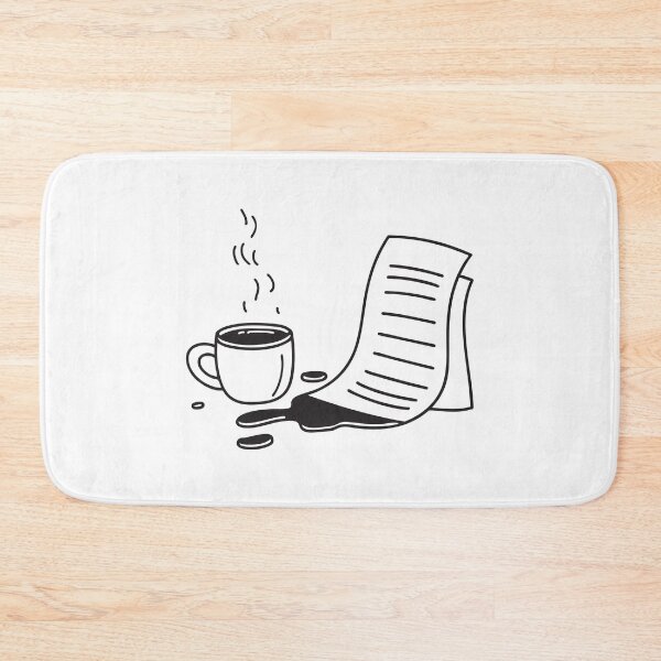 Item preview, A tipped coffee mug lying near a printed email page designed and sold by rasagamastore.