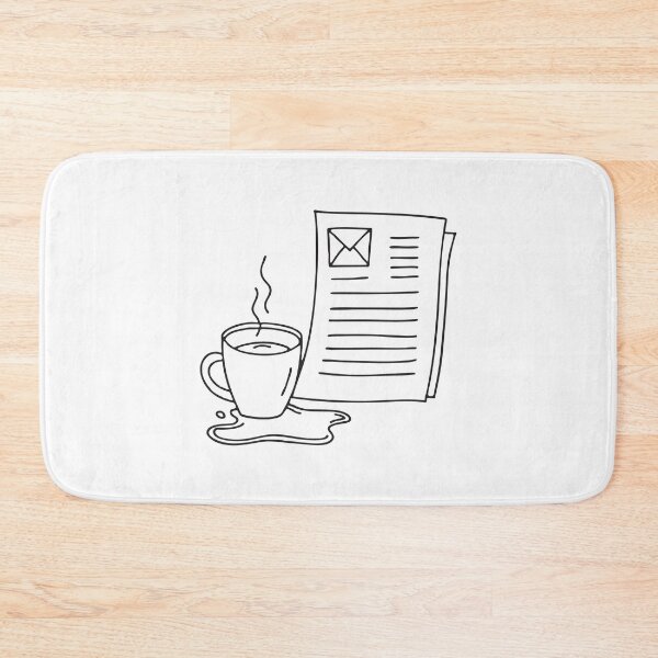 Item preview, A cup of coffee overturned beside an email printout designed and sold by rasagamastore.