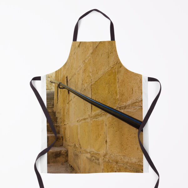 Item preview, Stone Staircase and Black Handrail Along Narrow Ancient Alleyway With Textured Sandstone Walls designed and sold by Nmallia.