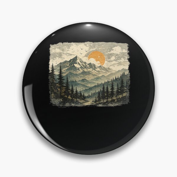 Item preview, Vintage Mountain Landscape, Distressed Wilderness Nature designed and sold by MatherFisher.