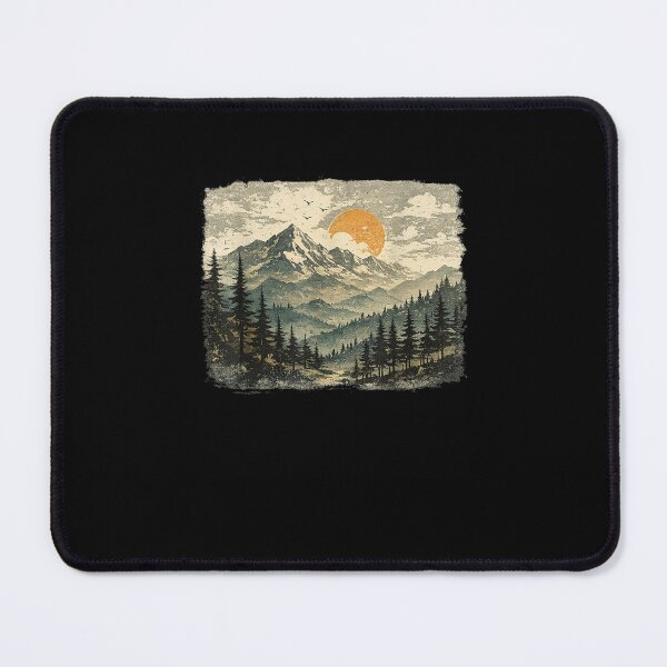 Item preview, Vintage Mountain Landscape, Distressed Wilderness Nature designed and sold by MatherFisher.