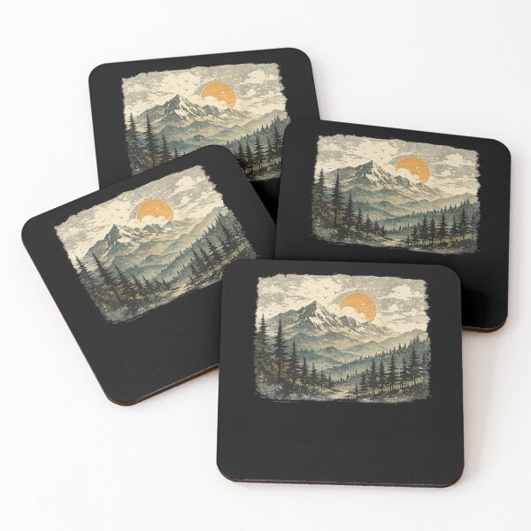 Item preview, Vintage Mountain Landscape, Distressed Wilderness Nature designed and sold by MatherFisher.