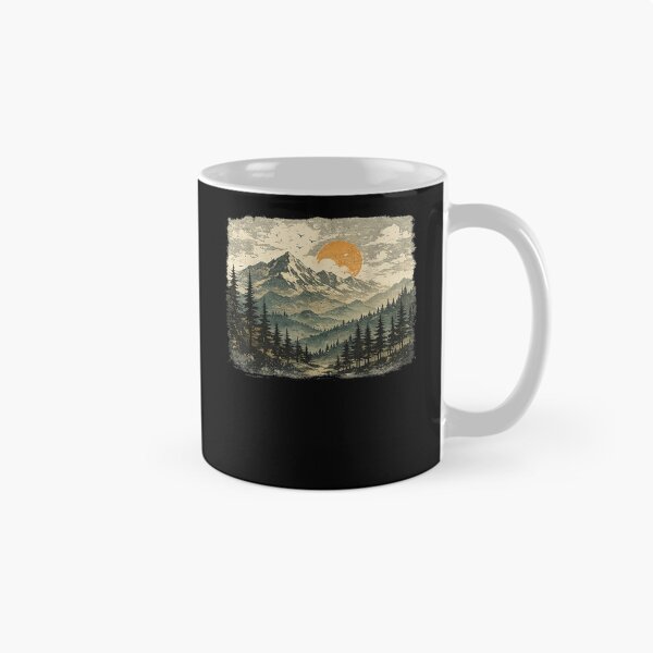 Item preview, Vintage Mountain Landscape, Distressed Wilderness Nature designed and sold by MatherFisher.