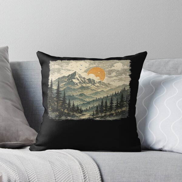 Item preview, Vintage Mountain Landscape, Distressed Wilderness Nature designed and sold by MatherFisher.