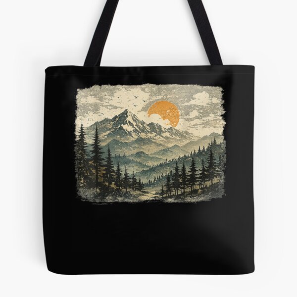 Item preview, Vintage Mountain Landscape, Distressed Wilderness Nature designed and sold by MatherFisher.