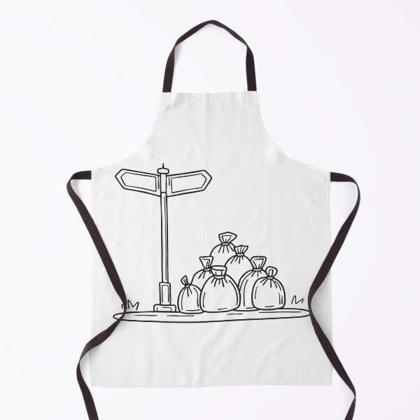 Item preview, A road sign standing beside bags piled in an urban corner designed and sold by rasagamastore.