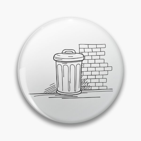 Item preview, A trash can set against a red brick alley wall designed and sold by rasagamastore.
