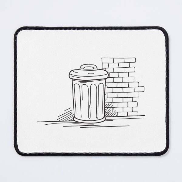 Item preview, A trash can set against a red brick alley wall designed and sold by rasagamastore.