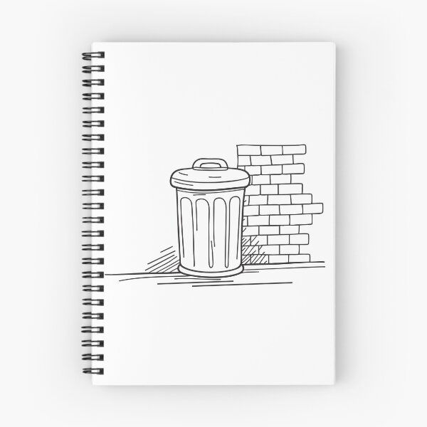 Item preview, A trash can set against a red brick alley wall designed and sold by rasagamastore.