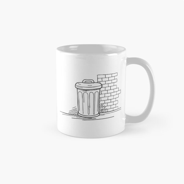 Item preview, A trash can set against a red brick alley wall designed and sold by rasagamastore.