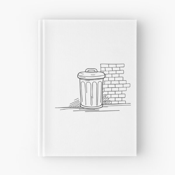 Item preview, A trash can set against a red brick alley wall designed and sold by rasagamastore.