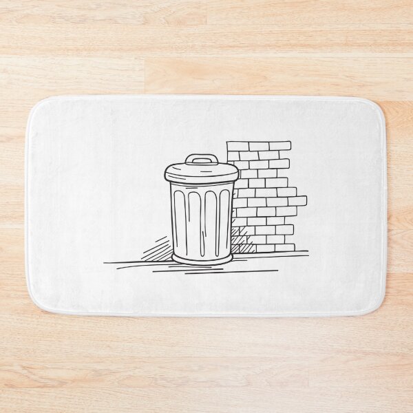 Item preview, A trash can set against a red brick alley wall designed and sold by rasagamastore.