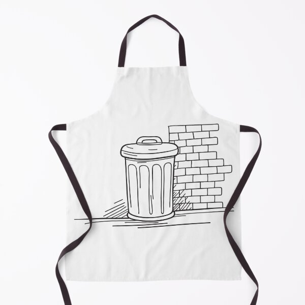Item preview, A trash can set against a red brick alley wall designed and sold by rasagamastore.