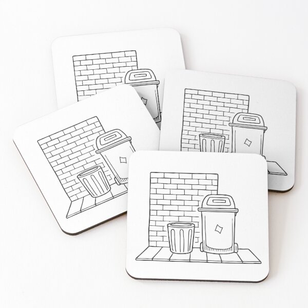 Item preview, A waste bin standing beside bricks in a narrow alley designed and sold by rasagamastore.