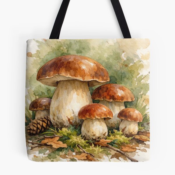 Item preview, Boletus Edulis Watercolor - Vintage Porcini Mushroom Botanical Art designed and sold by Darlin8888.