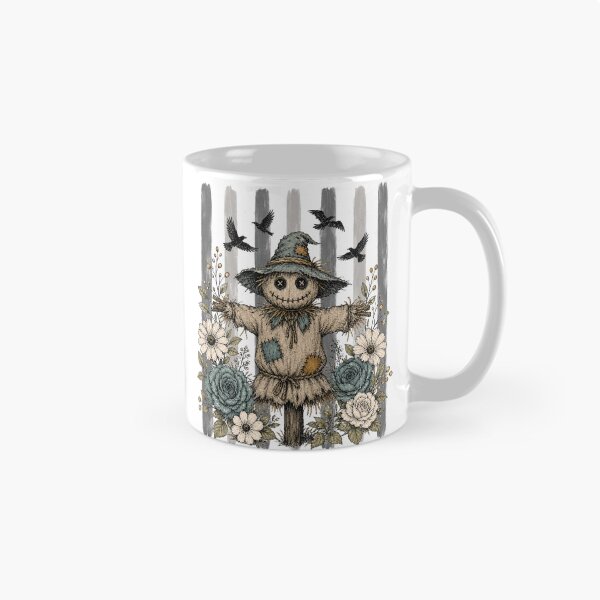 Item preview, Boho Vintage Scarecrow Halloween Watercolor Ink Illustration designed and sold by PixelPressArt.