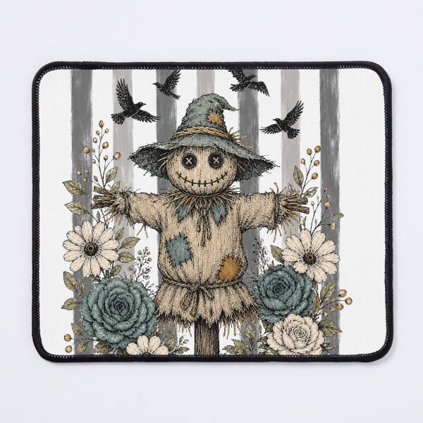 Item preview, Boho Vintage Scarecrow Halloween Watercolor Ink Illustration designed and sold by PixelPressArt.
