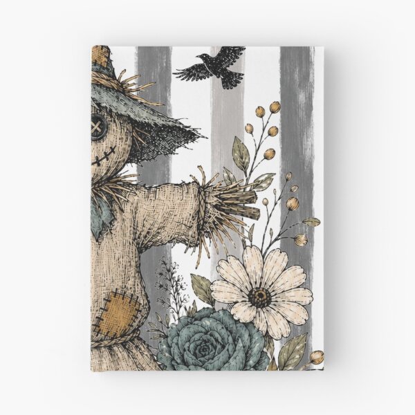 Item preview, Boho Vintage Scarecrow Halloween Watercolor Ink Illustration designed and sold by PixelPressArt.