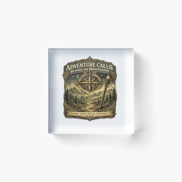 Item preview, Adventure Calls Beyond the Mountains Vintage Compass Hiking Camping Nature Explorer Graphic designed and sold by Artbysarmina.
