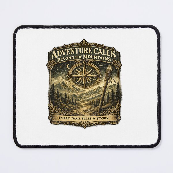 Item preview, Adventure Calls Beyond the Mountains Vintage Compass Hiking Camping Nature Explorer Graphic designed and sold by Artbysarmina.