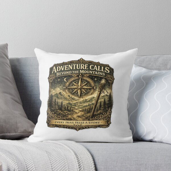 Item preview, Adventure Calls Beyond the Mountains Vintage Compass Hiking Camping Nature Explorer Graphic designed and sold by Artbysarmina.