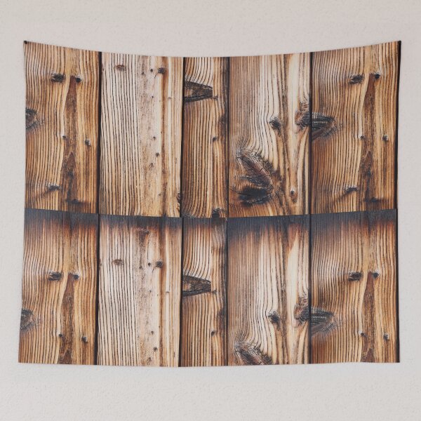 Item preview, Rustic Burnt Edge Timber Wood Planks with Deep Grain Texture designed and sold by NorthWild.