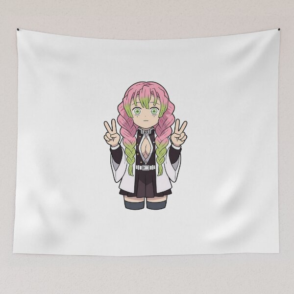 Item preview, Mitsuri Kanroji Demon Slayer Cute Uniform Double Peace Pose designed and sold by earlobejerk.