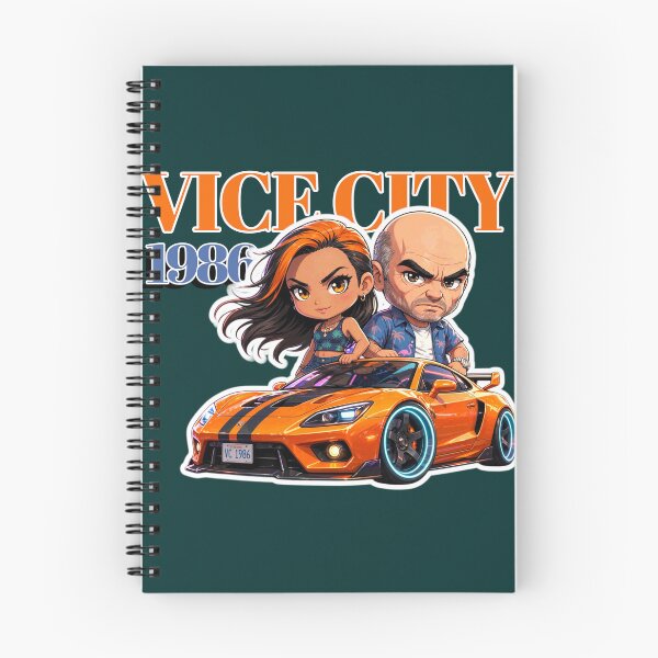 Item preview, Vice City 1986 Retro Action Gaming Chibi Couple Graphic Sticker designed and sold by zenithdecalco.