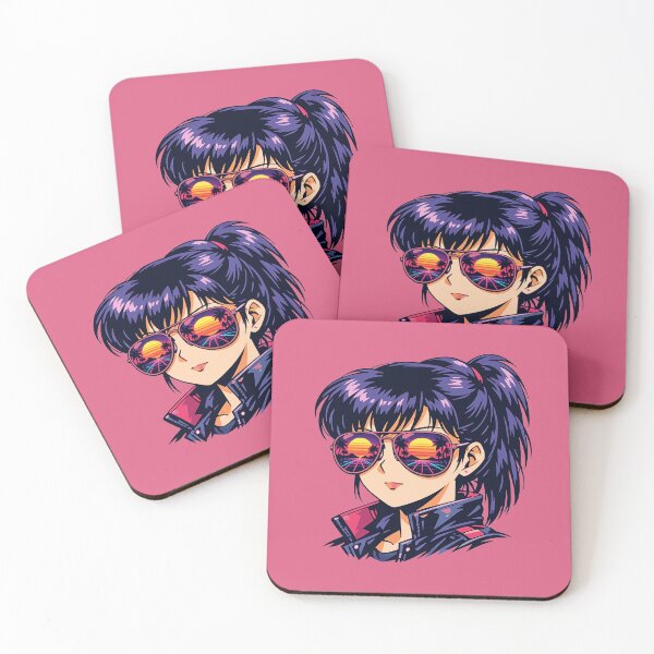 Item preview, Neon Retro Anime Aviator Reflection Lady designed and sold by KungPowUnicorn.
