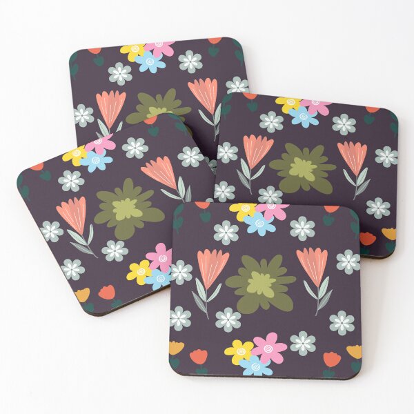 Item preview, Moody Dark Purple Colorful Botanical Floral Pattern designed and sold by ​Jyoti Digital Artist.