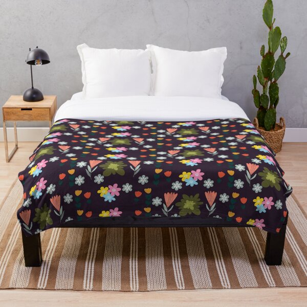 Item preview, Moody Dark Purple Colorful Botanical Floral Pattern designed and sold by ​Jyoti Digital Artist.