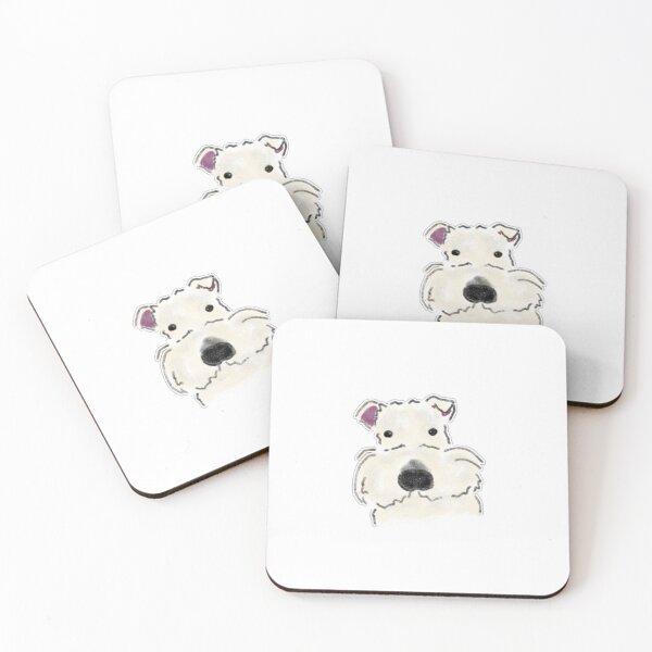 Item preview, Cute White Schnauzer Dog Face Illustration designed and sold by raun.draw.