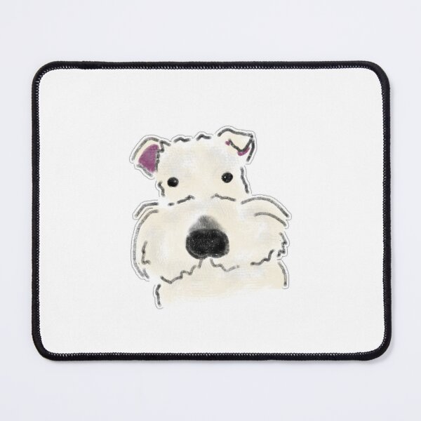 Item preview, Cute White Schnauzer Dog Face Illustration designed and sold by raun.draw.