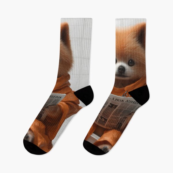 Item preview, Pomeranian Dog Newspaper Bathroom Humor Orange Restroom Scene designed and sold by earlobejerk.