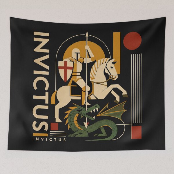 Item preview, Invictus: The Golden Dragon Line | Art Deco & Bauhaus Knight vs Dragon Premium T-Shirt designed and sold by Sanctum Icons.