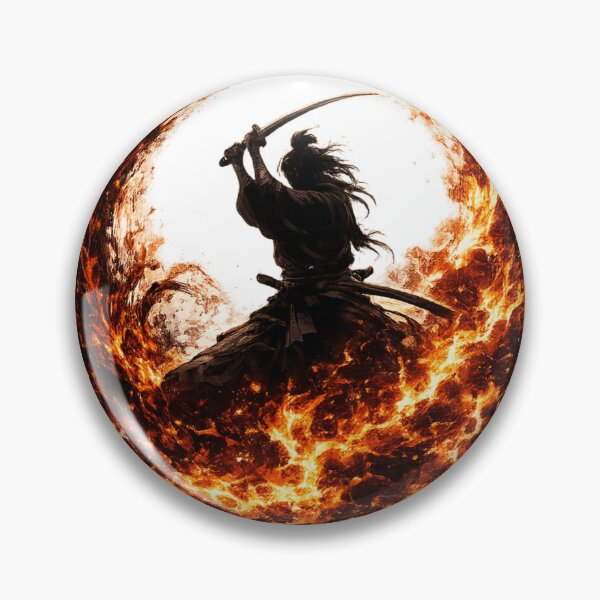 Item preview, Flaming Samurai Enso Silhouette designed and sold by  Silent Japan Studio.